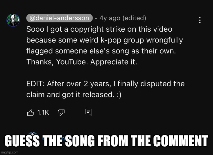 GUESS THE SONG FROM THE COMMENT | made w/ Imgflip meme maker
