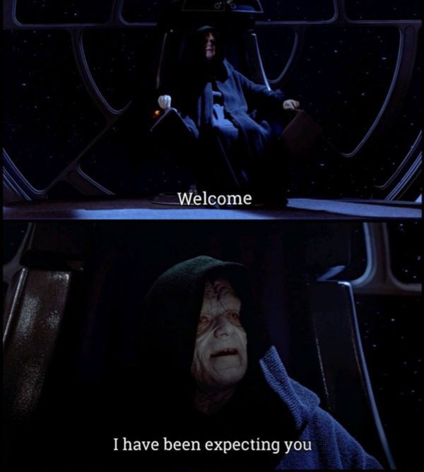 High Quality Welcome I've been expecting you Palpatine Blank Meme Template