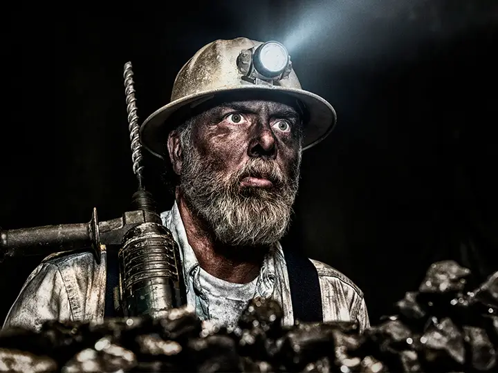 High Quality Thousand Yard Stare Coal Miner Blank Meme Template