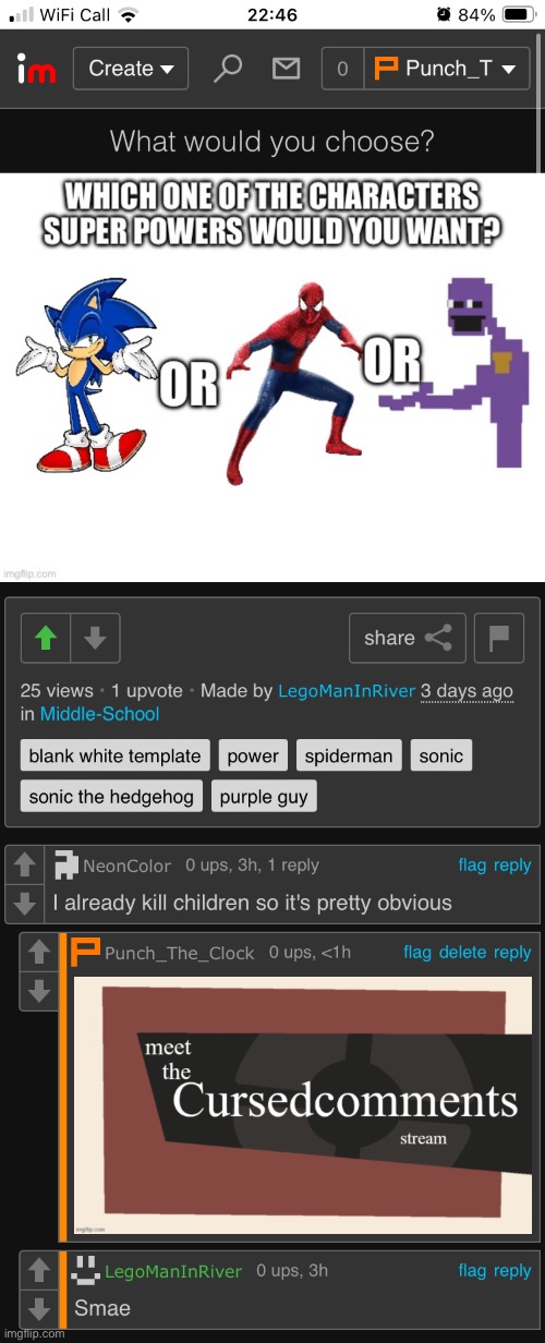 Bro became the real Purple Guy! :skull: | image tagged in fnaf,children,purple guy,sonic,funny,spiderman | made w/ Imgflip meme maker
