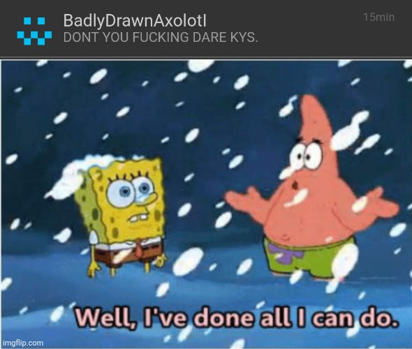 image tagged in well i've done all i can do patrick | made w/ Imgflip meme maker