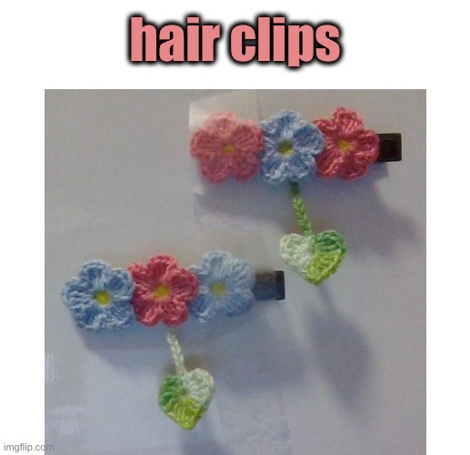 flower hair clips | hair clips | image tagged in hair clips,crochet,easy | made w/ Imgflip meme maker