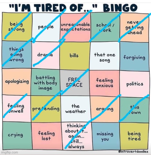 I saw this and did it | image tagged in tired of bingo | made w/ Imgflip meme maker