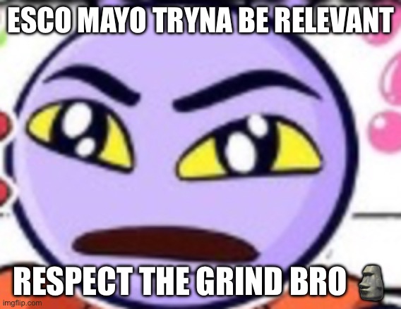 jax rizz | ESCO MAYO TRYNA BE RELEVANT; RESPECT THE GRIND BRO 🗿 | image tagged in jax rizz | made w/ Imgflip meme maker
