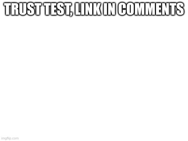 TRUST TEST, LINK IN COMMENTS | image tagged in trust test | made w/ Imgflip meme maker