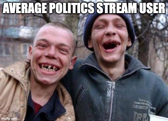 Ugly Twins Meme | AVERAGE POLITICS STREAM USER | image tagged in memes,ugly twins | made w/ Imgflip meme maker