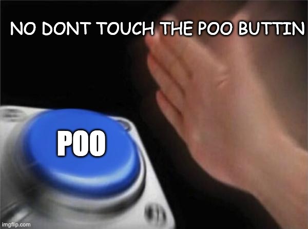 im so bored | NO DONT TOUCH THE POO BUTTIN; POO | image tagged in memes,blank nut button | made w/ Imgflip meme maker
