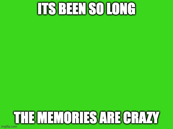 insane | ITS BEEN SO LONG; THE MEMORIES ARE CRAZY | made w/ Imgflip meme maker