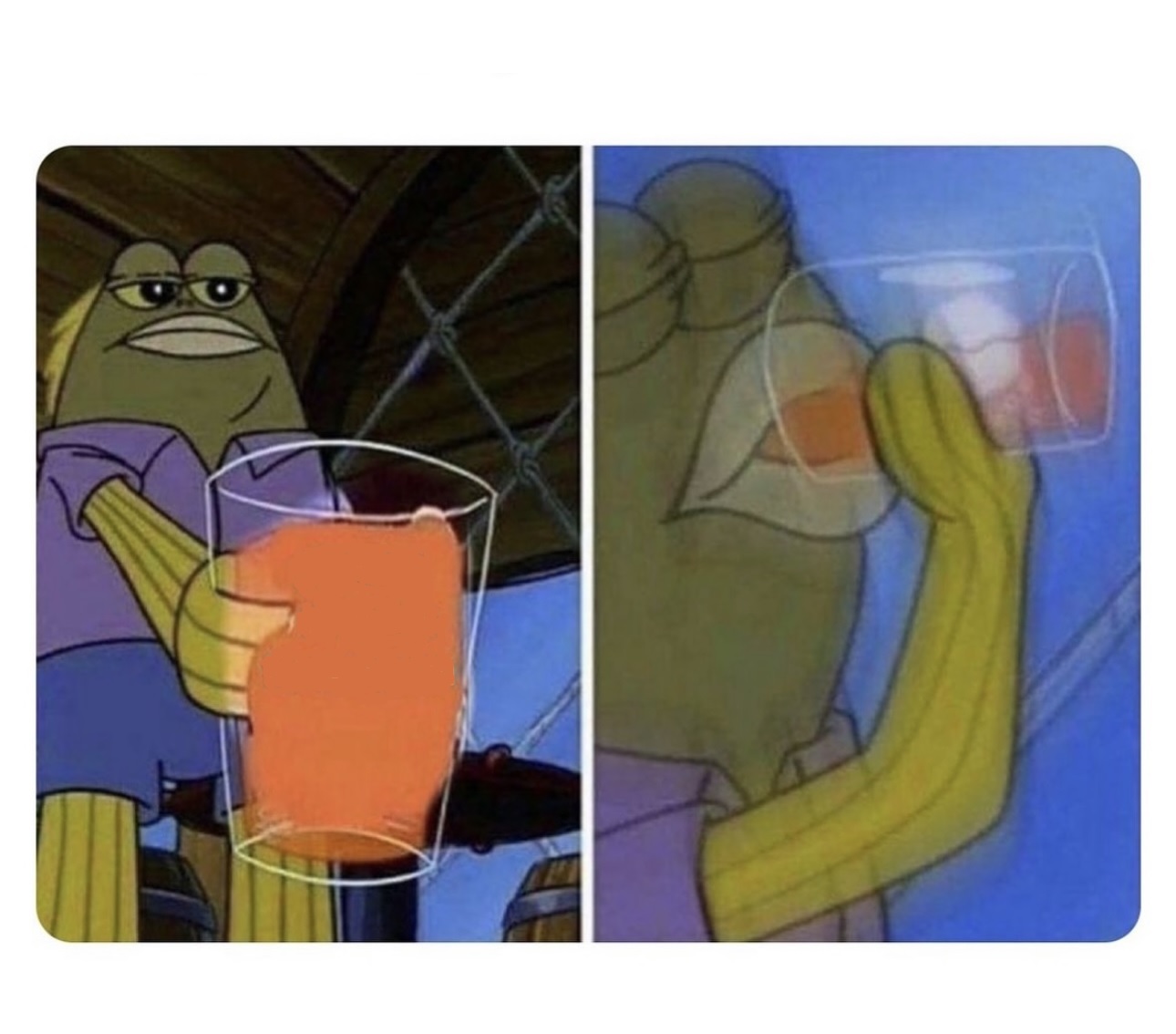 Spongebob Tom drinking Blank Meme Template