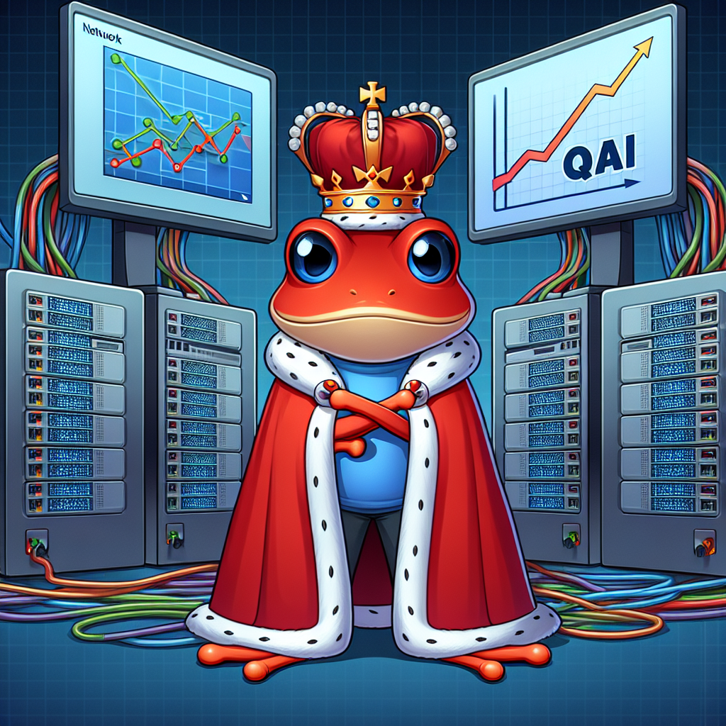 King of Red frog with $QUAI Network Blank Meme Template