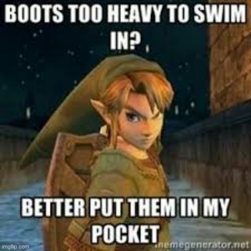 boots too heavy to swim in? | made w/ Imgflip meme maker