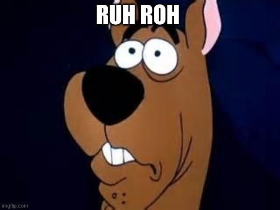 Scooby Doo Surprised | RUH ROH | image tagged in scooby doo surprised | made w/ Imgflip meme maker
