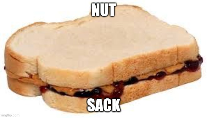 Peanut Butter Jelly Sandwich | NUT; SACK | image tagged in peanut butter jelly sandwich | made w/ Imgflip meme maker