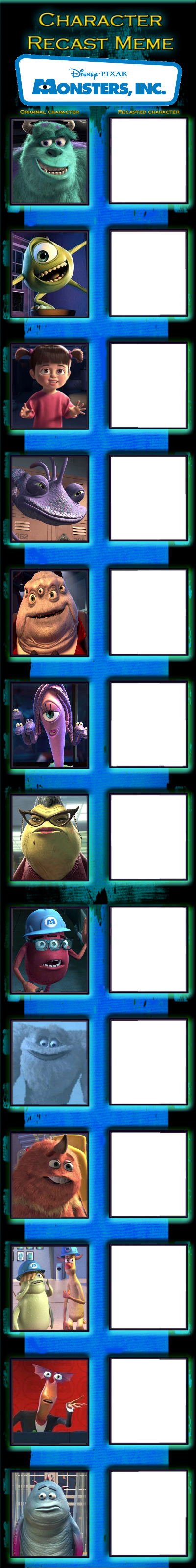 YOUR Monsters inc recast Blank Meme Template