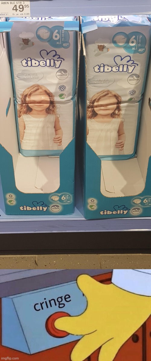 tibelly | image tagged in cringe button,tibelly,crappy design,you had one job,memes,store | made w/ Imgflip meme maker