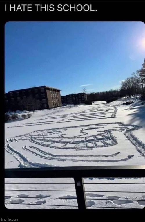 MY FAVORITE SCHOOL EVER | image tagged in troll face,snow,school,memes,reposts,repost | made w/ Imgflip meme maker