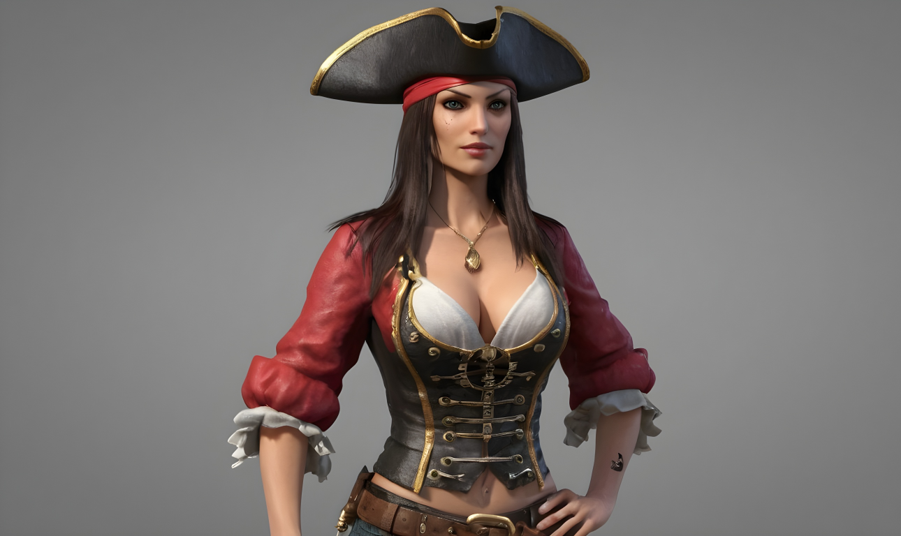 High Quality Lady pirate Blank Meme Template
