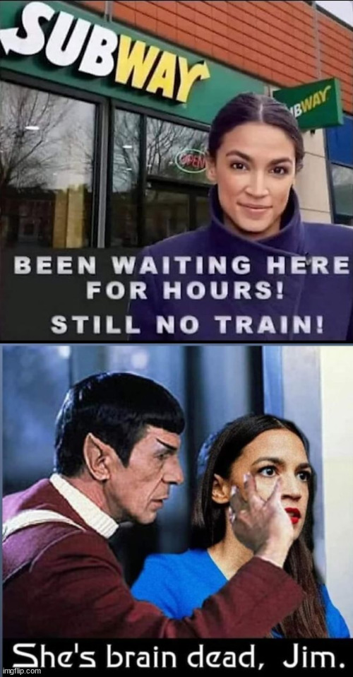 The train has already left the station... | image tagged in aoc,missed train,nobody home | made w/ Imgflip meme maker