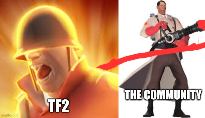 THE COMMUNITY TF2 | image tagged in tf2 uber,the medic | made w/ Imgflip meme maker