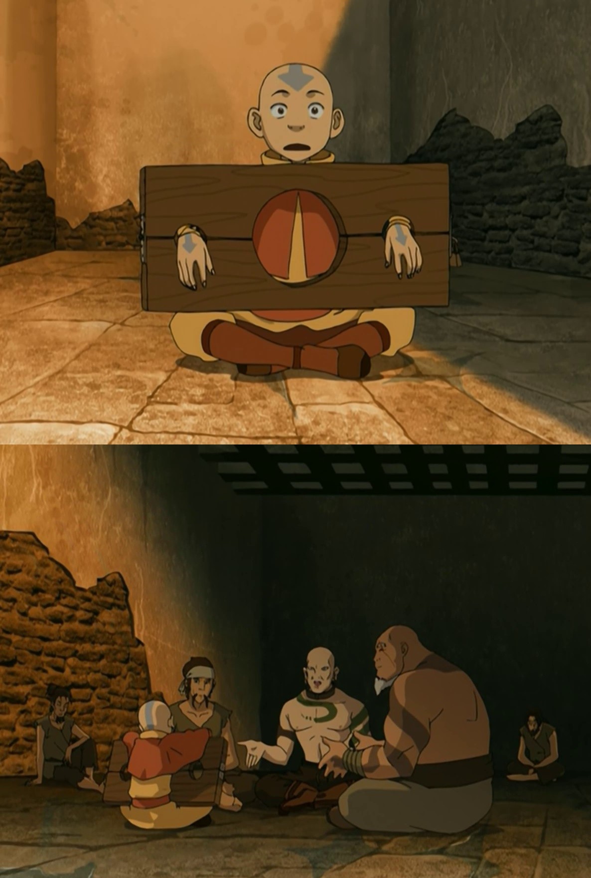 High Quality Aang in prison Blank Meme Template