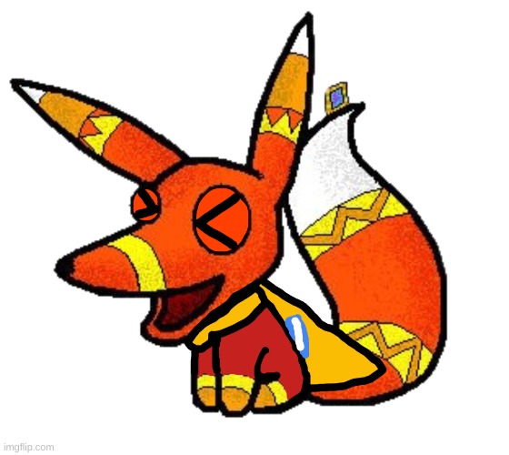 Super Pretztail Laughing | image tagged in super pretztail laughing | made w/ Imgflip meme maker