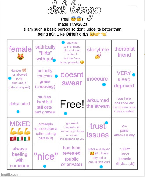 del bingo (real) | image tagged in del bingo real | made w/ Imgflip meme maker