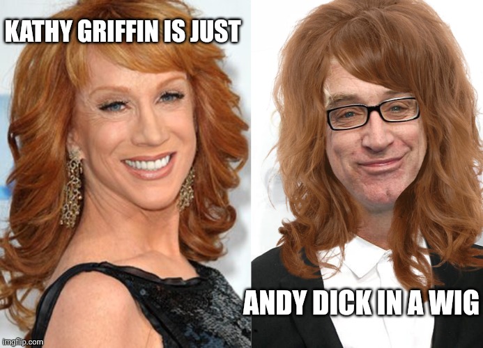 Change my mind. | KATHY GRIFFIN IS JUST; ANDY DICK IN A WIG | image tagged in kathy griffin | made w/ Imgflip meme maker