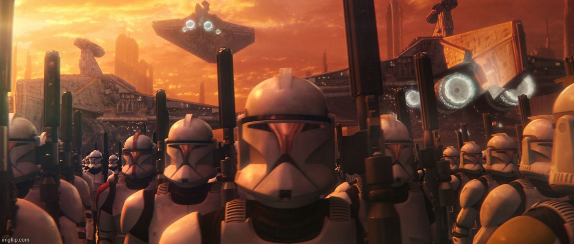 image tagged in clone trooper army | made w/ Imgflip meme maker