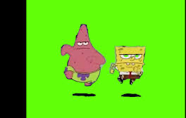 Patrick and SpongeBob running Blank Meme Template