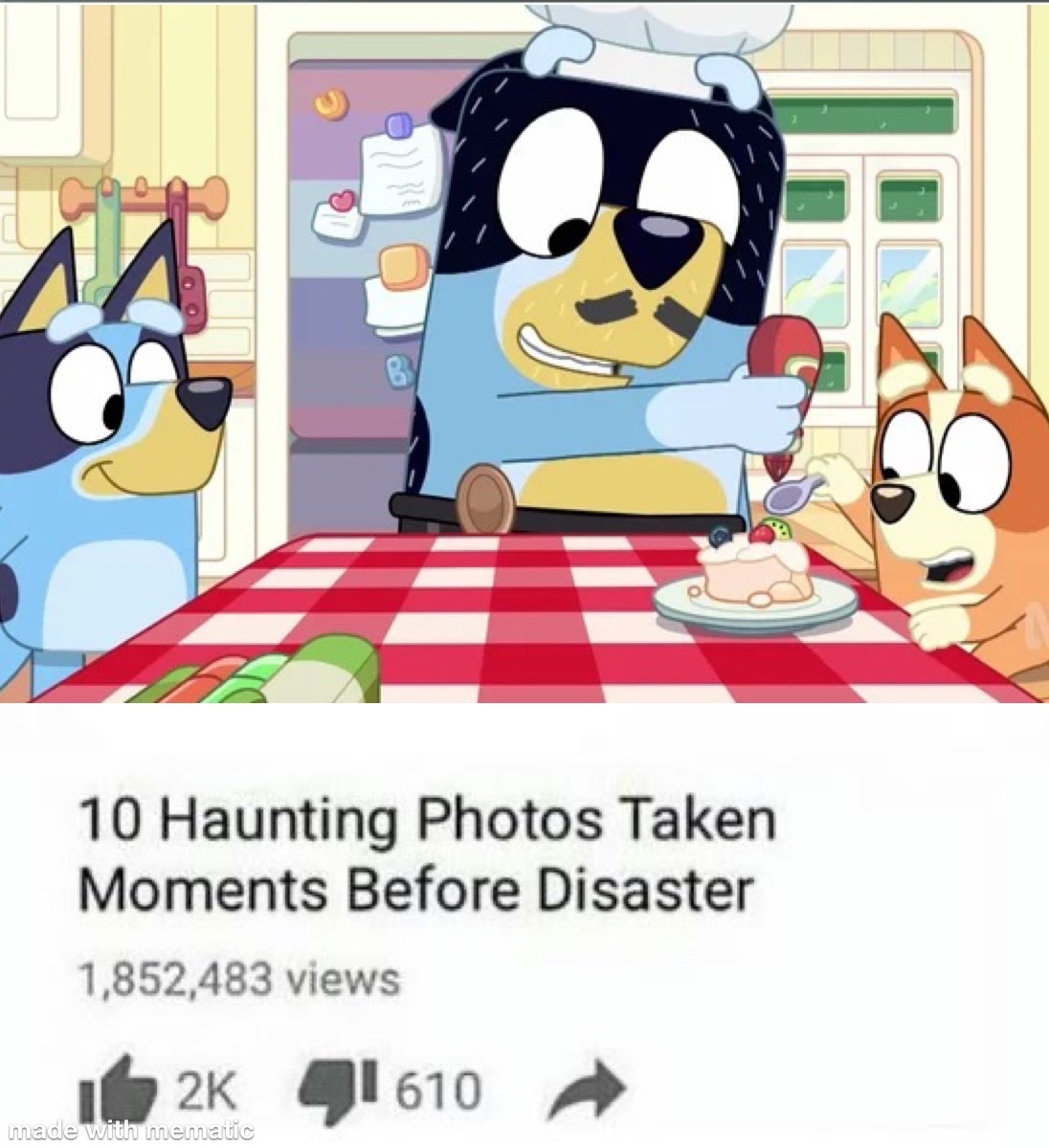 High Quality bluey 10 haunting photos taken before disaster Blank Meme Template