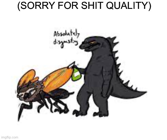 (SORRY FOR SHIT QUALITY) | image tagged in godzilla,mothra | made w/ Imgflip meme maker