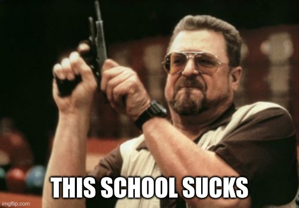 Am I The Only One Around Here | THIS SCHOOL SUCKS | image tagged in memes,am i the only one around here | made w/ Imgflip meme maker