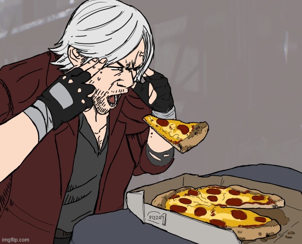 New meme template | image tagged in dante pizza,devil may cry,gaming,memes | made w/ Imgflip meme maker