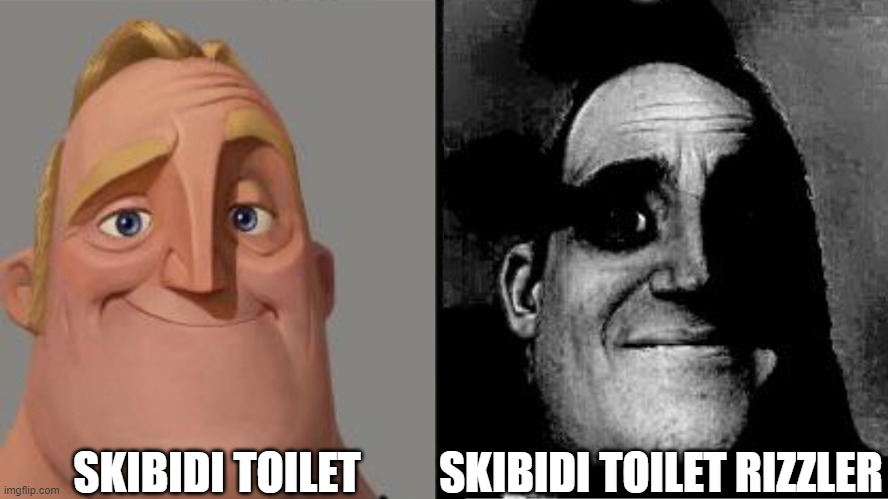 SKIBIDI OR NO?? | SKIBIDI TOILET; SKIBIDI TOILET RIZZLER | image tagged in traumatized mr incredible | made w/ Imgflip meme maker