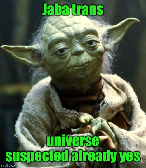Star Wars Yoda Meme | Jaba trans universe suspected already yes | image tagged in memes,star wars yoda | made w/ Imgflip meme maker