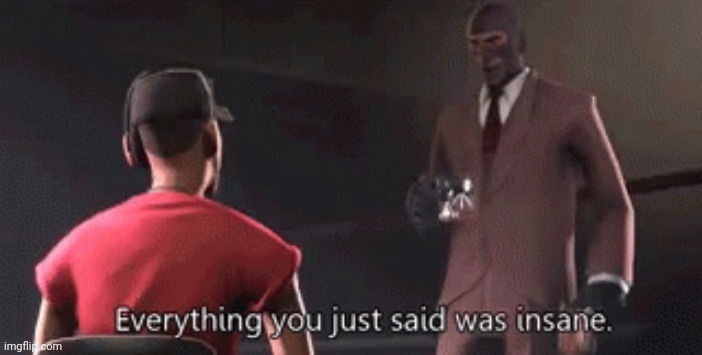TF2 Spy everything you just said was insane | image tagged in tf2 spy everything you just said was insane | made w/ Imgflip meme maker