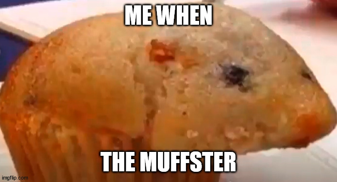 muffin hampster | ME WHEN; THE MUFFSTER | image tagged in muffin hampster | made w/ Imgflip meme maker