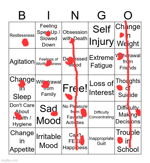 welp | image tagged in depression bingo | made w/ Imgflip meme maker
