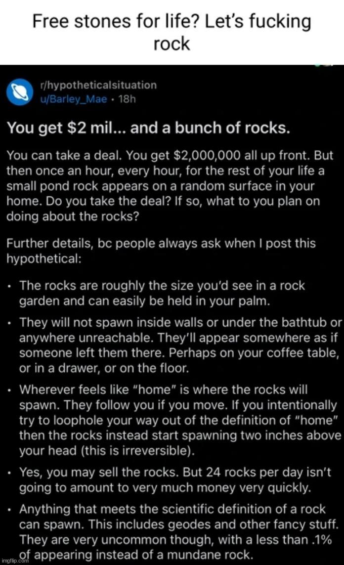 Become an astronaut. Build a machine that turns the rocks into food. Profit. | made w/ Imgflip meme maker