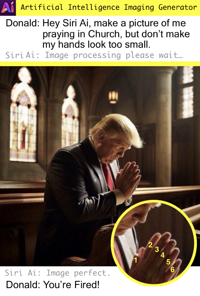 Donald Trump Praying In Church Six Fingers Meme Blank Meme Template