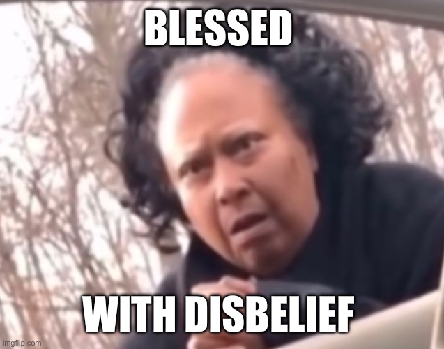 Blessed with disbelief | BLESSED; WITH DISBELIEF | image tagged in blessed,money wise,can you bless me | made w/ Imgflip meme maker