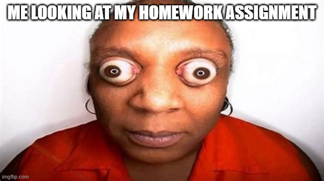 ME LOOKING AT MY HOMEWORK ASSIGNMENT | made w/ Imgflip meme maker