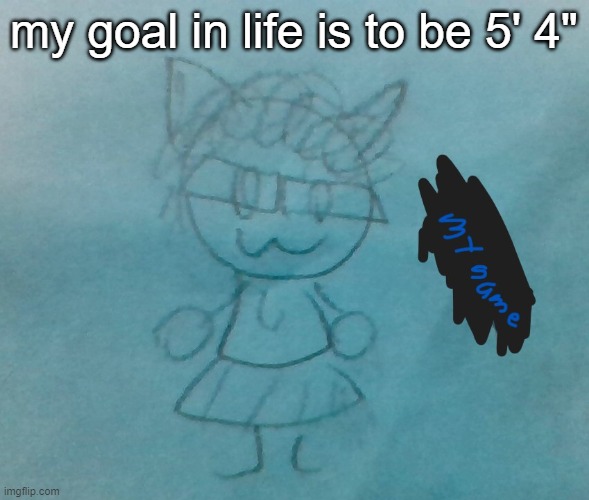 only three inches remain | my goal in life is to be 5' 4" | image tagged in bda neko arc | made w/ Imgflip meme maker