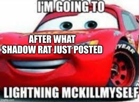 kill me please KILL ME | AFTER WHAT SHADOW RAT JUST POSTED | image tagged in i'm going to lightning mckillymyself | made w/ Imgflip meme maker