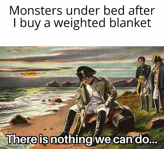 image tagged in monsters,bed,blanket | made w/ Imgflip meme maker