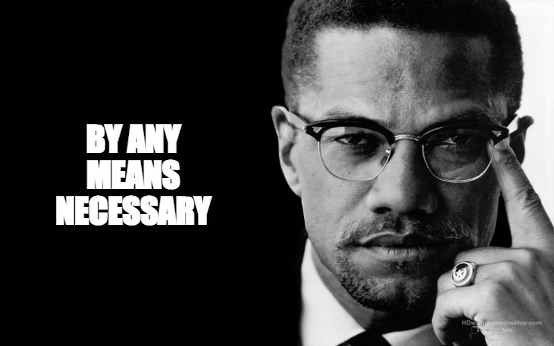 Malcolm X | BY ANY MEANS NECESSARY | image tagged in malcolm x | made w/ Imgflip meme maker