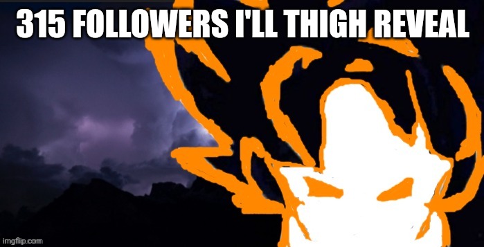 LowTeirGoob | 315 FOLLOWERS I'LL THIGH REVEAL | image tagged in lowteirgoob | made w/ Imgflip meme maker