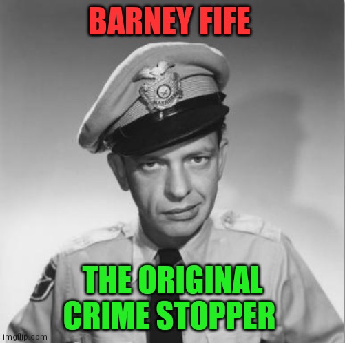 The Original Crime Stopper | BARNEY FIFE; THE ORIGINAL CRIME STOPPER | image tagged in barney fife,funny memes | made w/ Imgflip meme maker