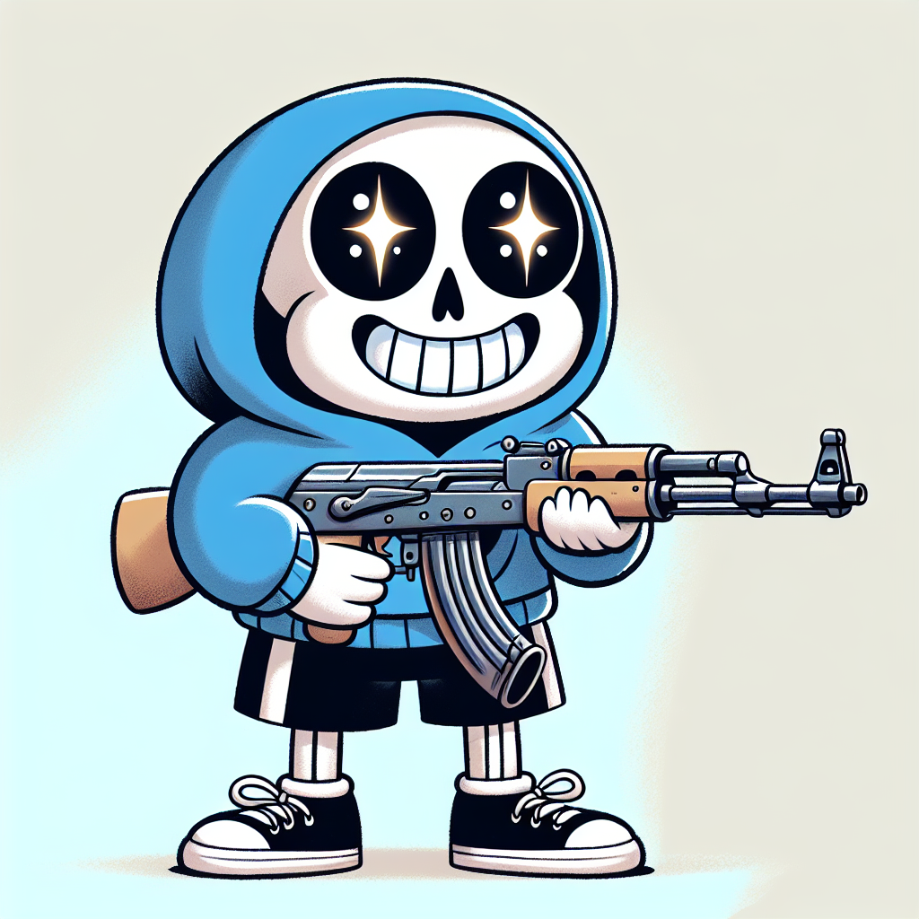 High Quality Sans with a AK-47 meme Blank Meme Template