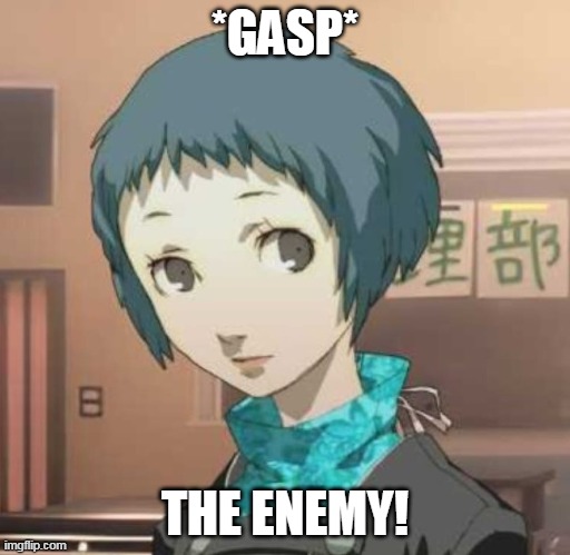 Rei Ayanami | *GASP*; THE ENEMY! | image tagged in neon genesis evangelion | made w/ Imgflip meme maker